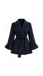 Belted Pleated Blazer Mini Dress