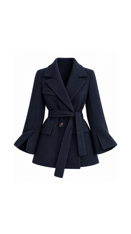 Belted Pleated Blazer Mini Dress