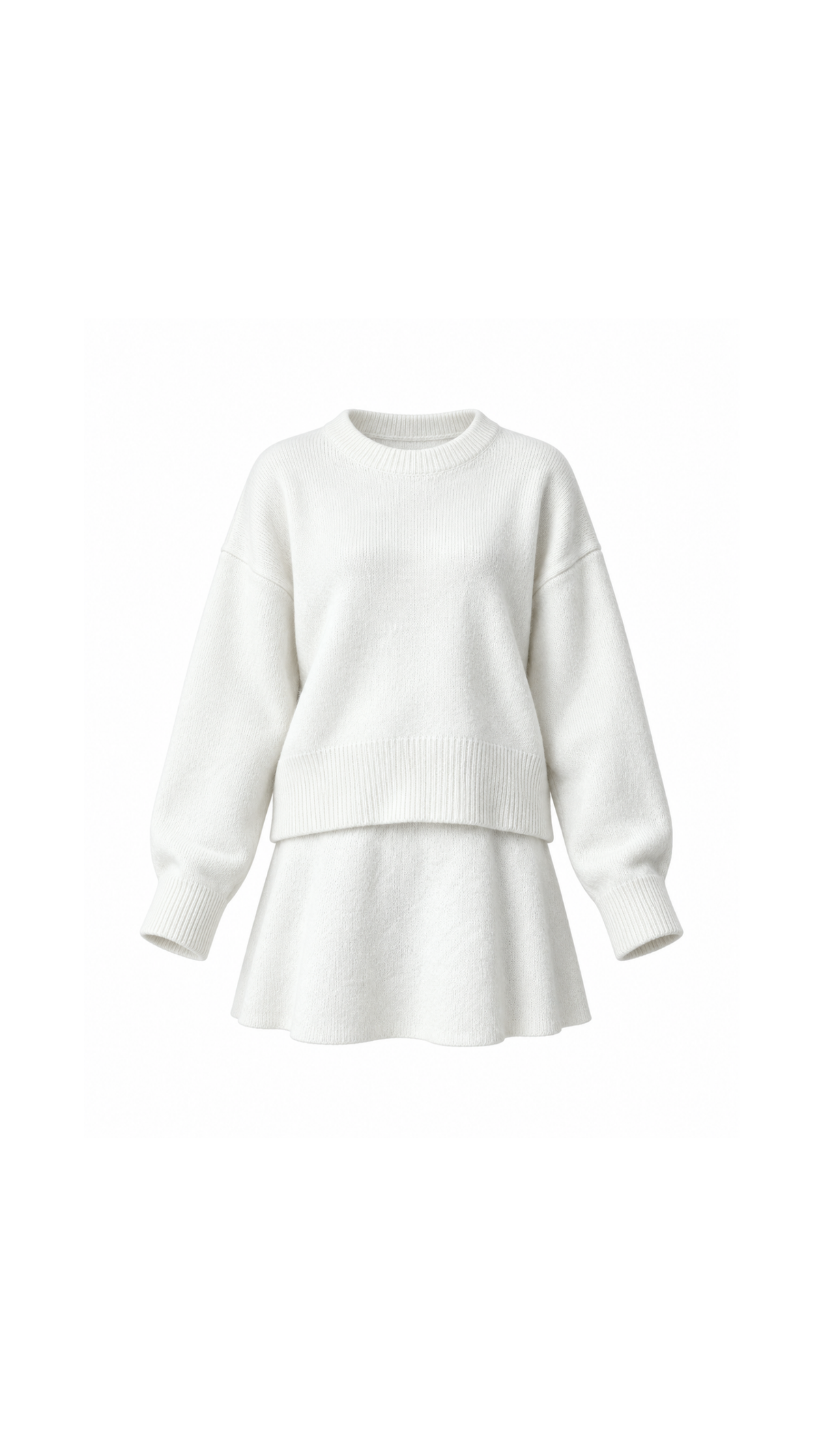 Knitted Sweater and Flared Mini Skirt Set