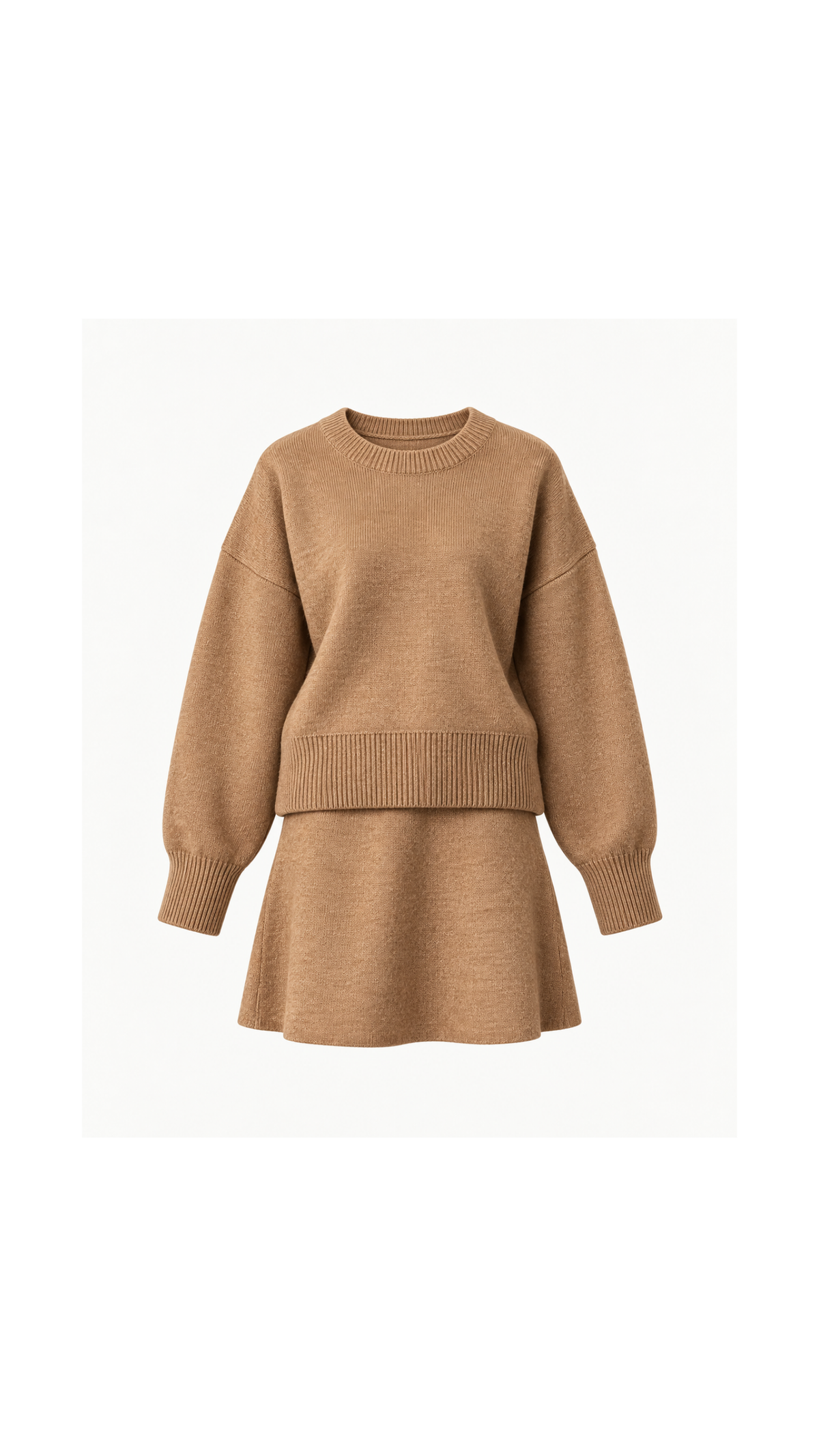 Knitted Sweater and Flared Mini Skirt Set