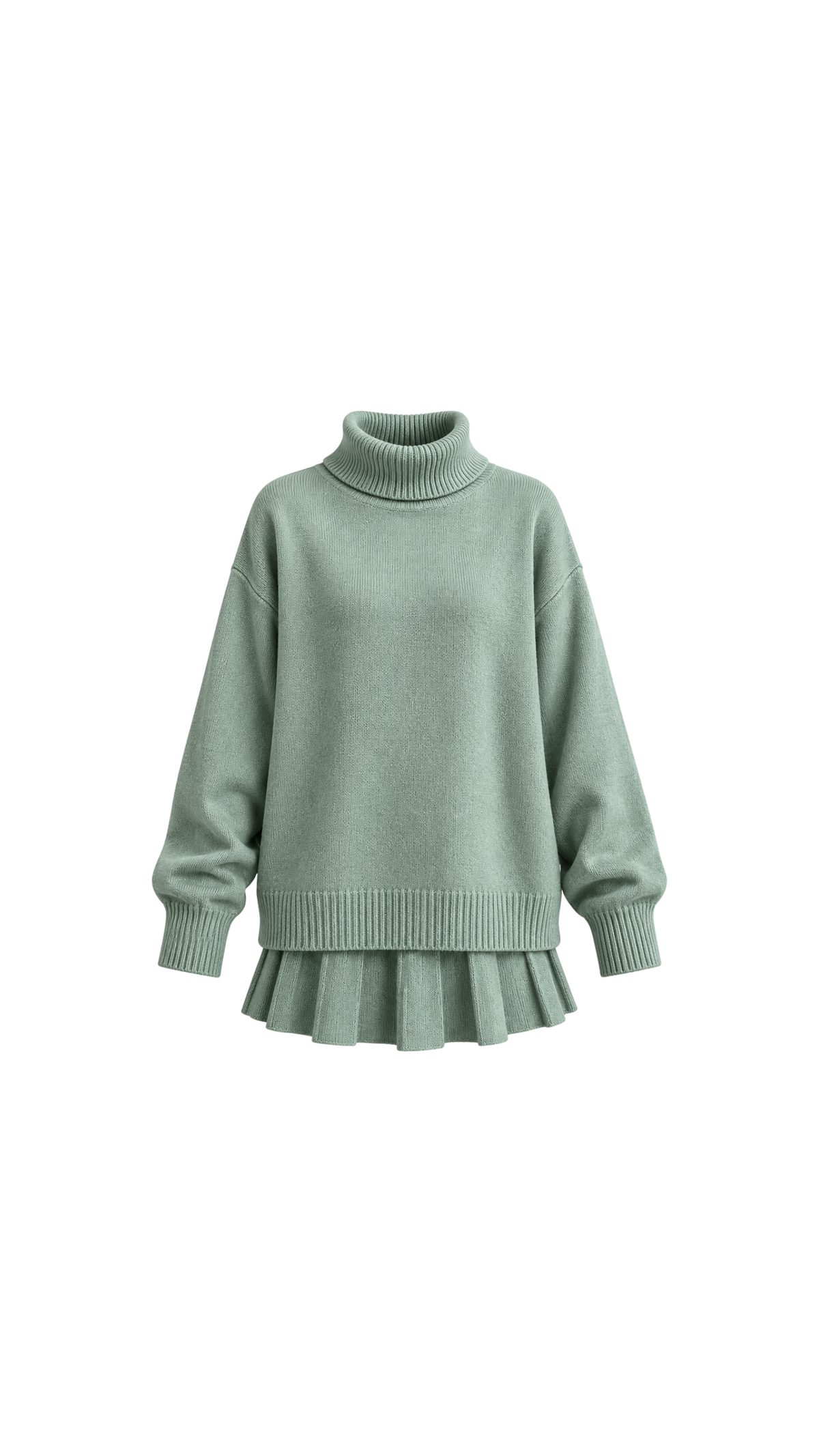Knitted Sweater and Flared Mini Skirt Set