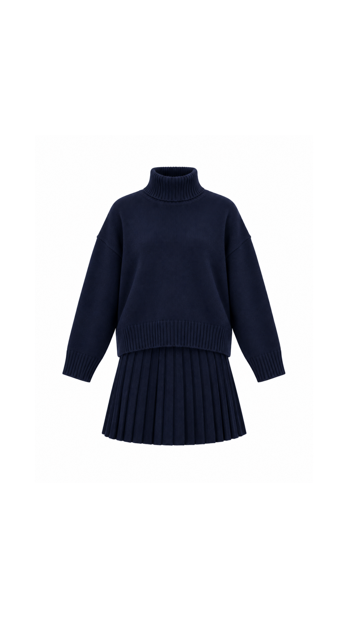 Knitted Sweater and Flared Mini Skirt Set