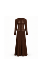 Knitted Long Cardigan and Maxi Dress Set