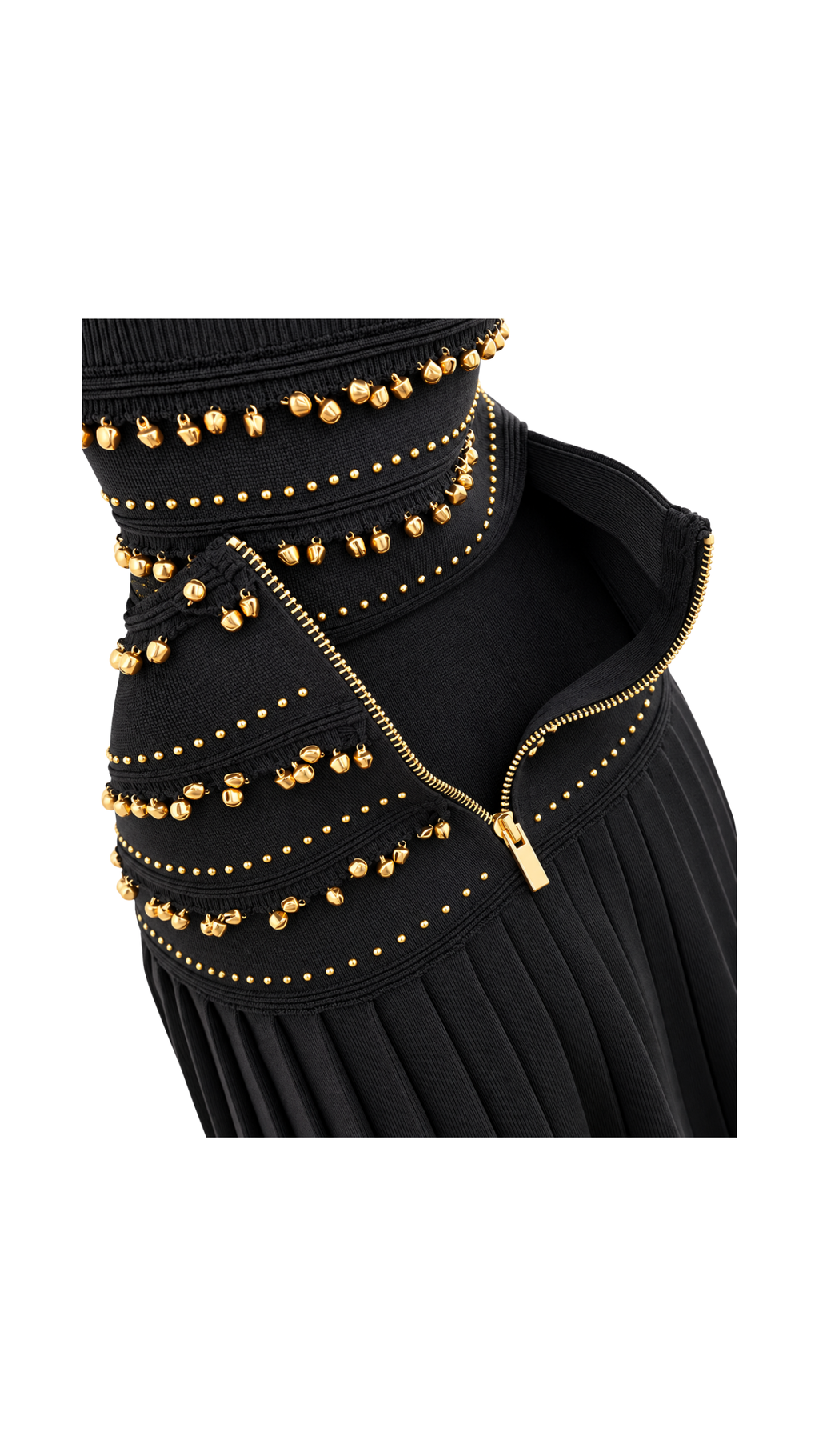 Embellished Knit Top & Pleated Midi Skirt Set