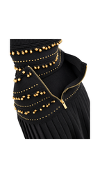 Embellished Knit Top & Pleated Midi Skirt Set