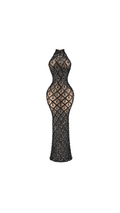 Crystal-Embellished High-Neck Mermaid Evening Dress