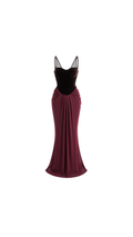 Velvet Corset Draped Maxi Dress