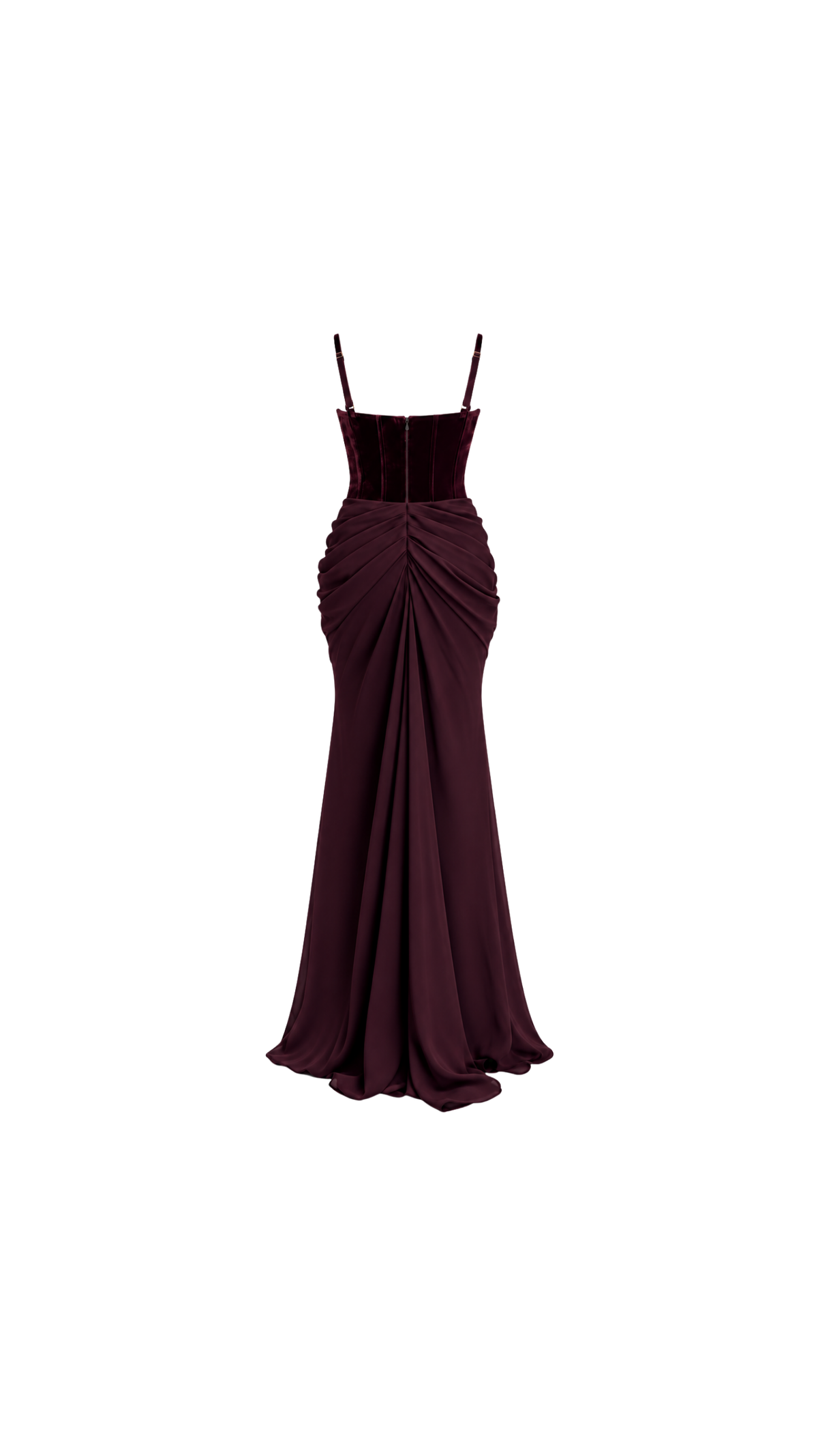 Velvet Corset Draped Maxi Dress