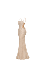 Crystal-Embellished Mermaid Evening Dress